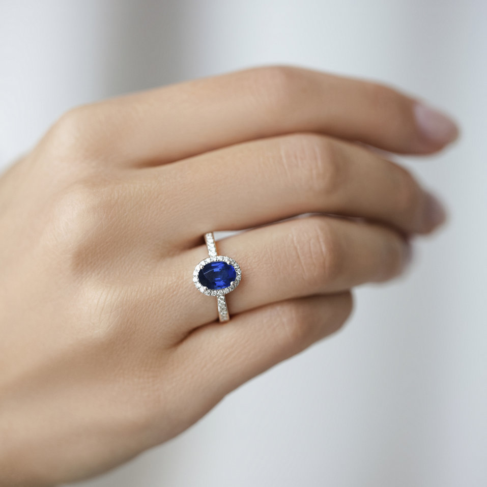 Prsteň s diamantmi a zafírom Princess