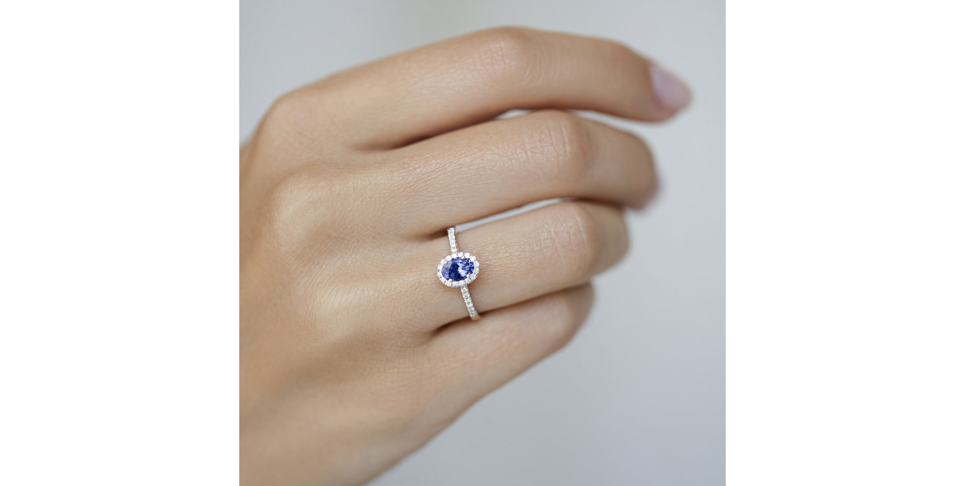 Prsteň s diamantmi a tanzanitom Princess