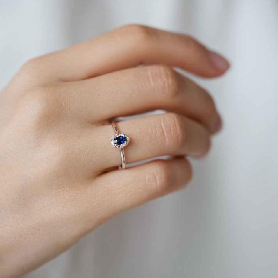 Prsteň s diamantmi a zafírom Princess