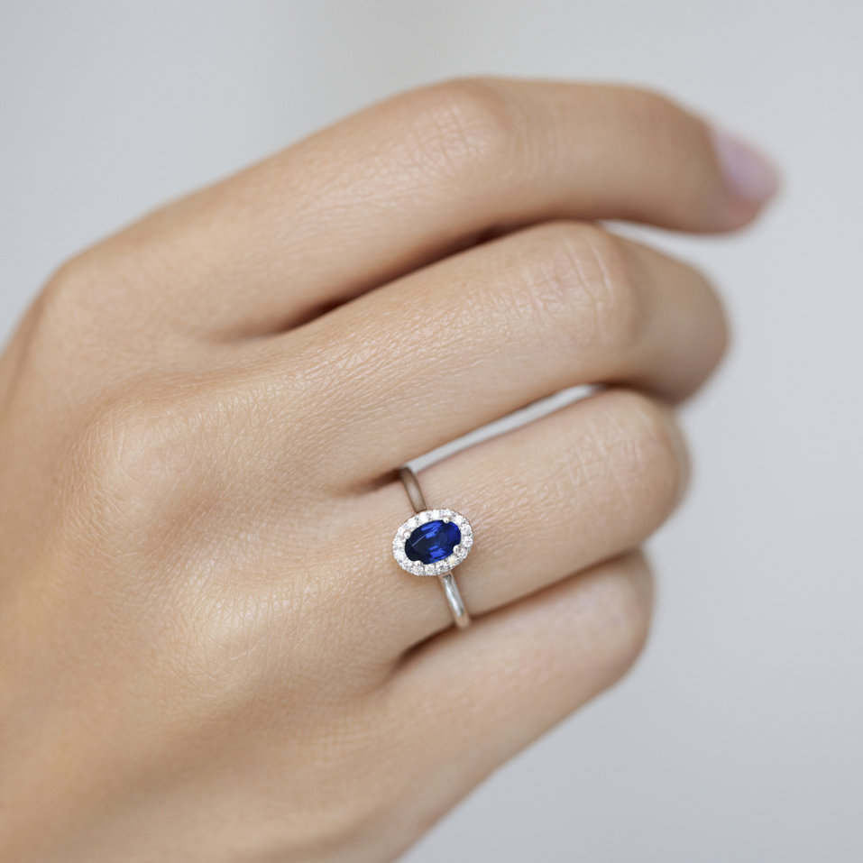 Prsteň s diamantmi a zafírom Princess