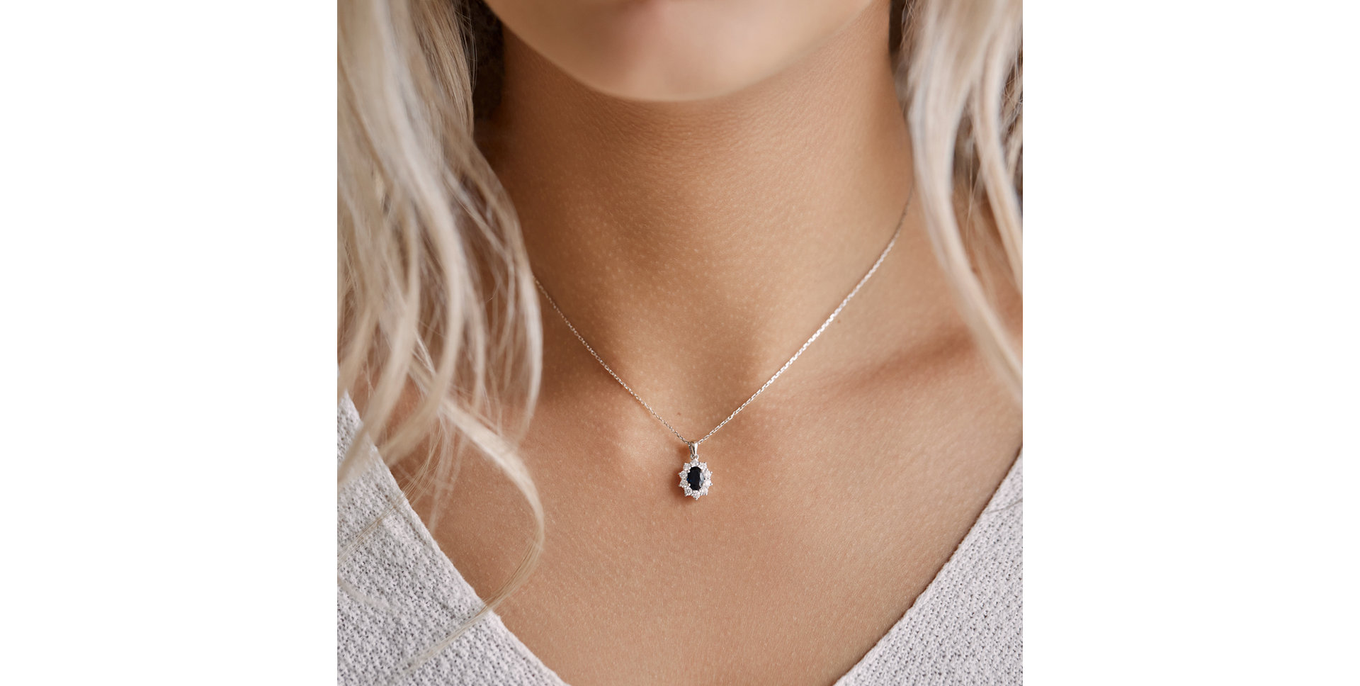 Prívesok s diamantmi a zafírom Princess