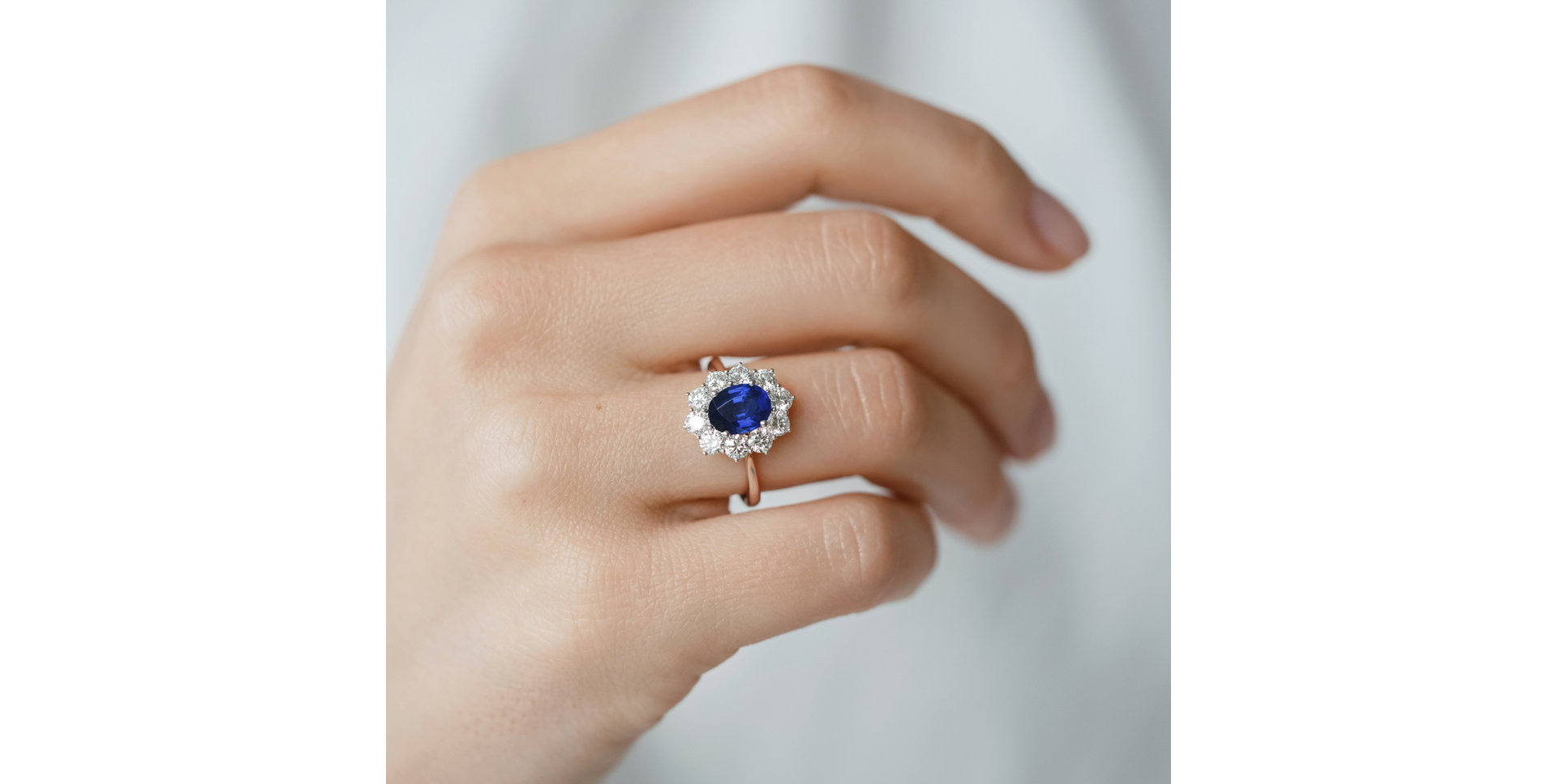 Prsteň so zafírom a diamantmi Princess