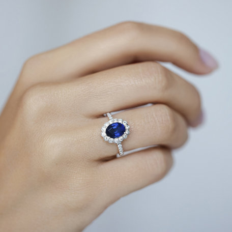 Prsteň so zafírom a diamantmi Glamour Princess