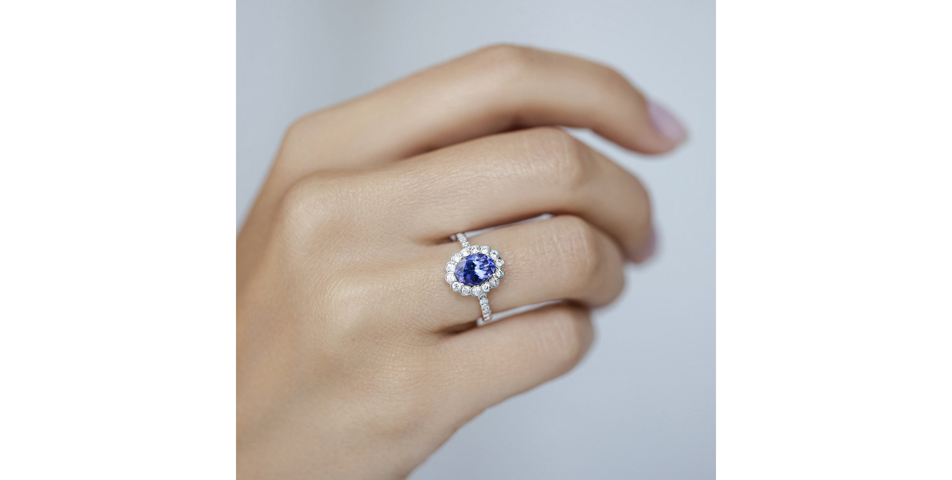 Prsteň s diamantmi a tanzanitom Glamour Princess