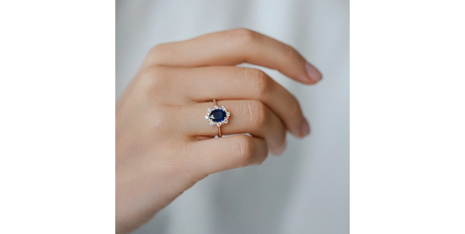 Prsteň s diamantmi a zafírom Princess