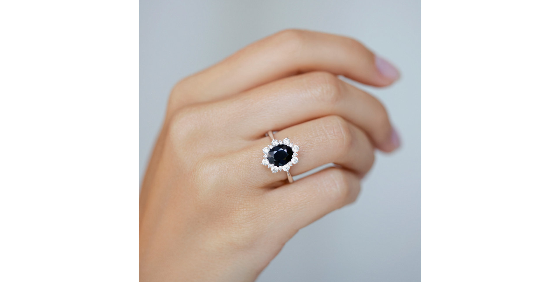 Prsteň s diamantmi a zafírom Princess