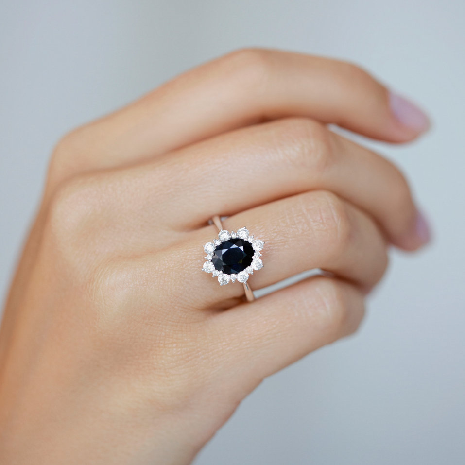 Prsteň s diamantmi a zafírom Princess