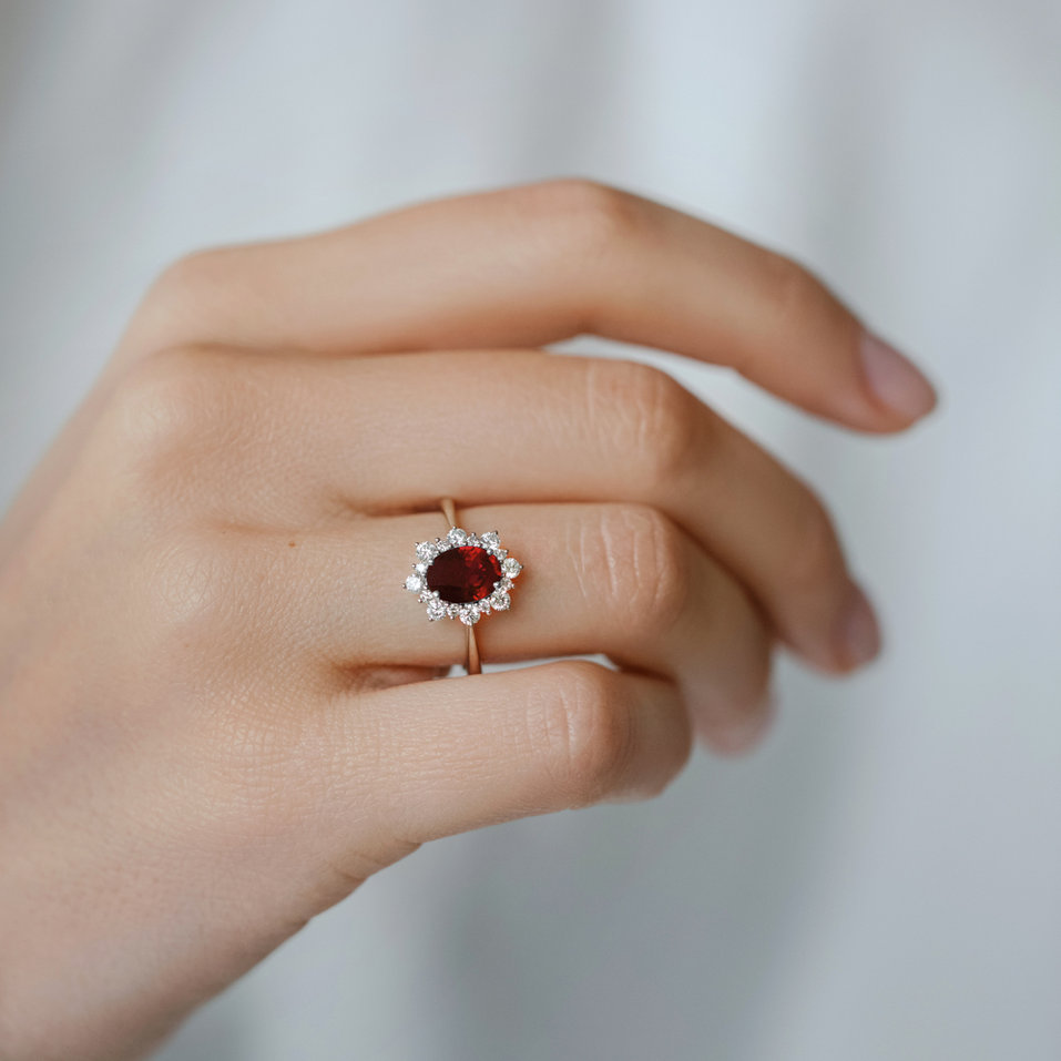 Prsteň s rubínom a diamantmi Princess