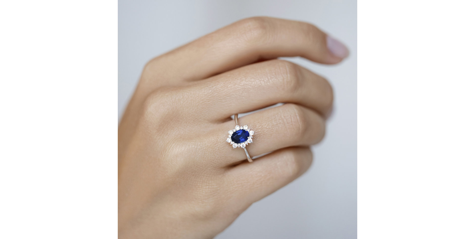 Prsteň s diamantmi a zafírom Princess