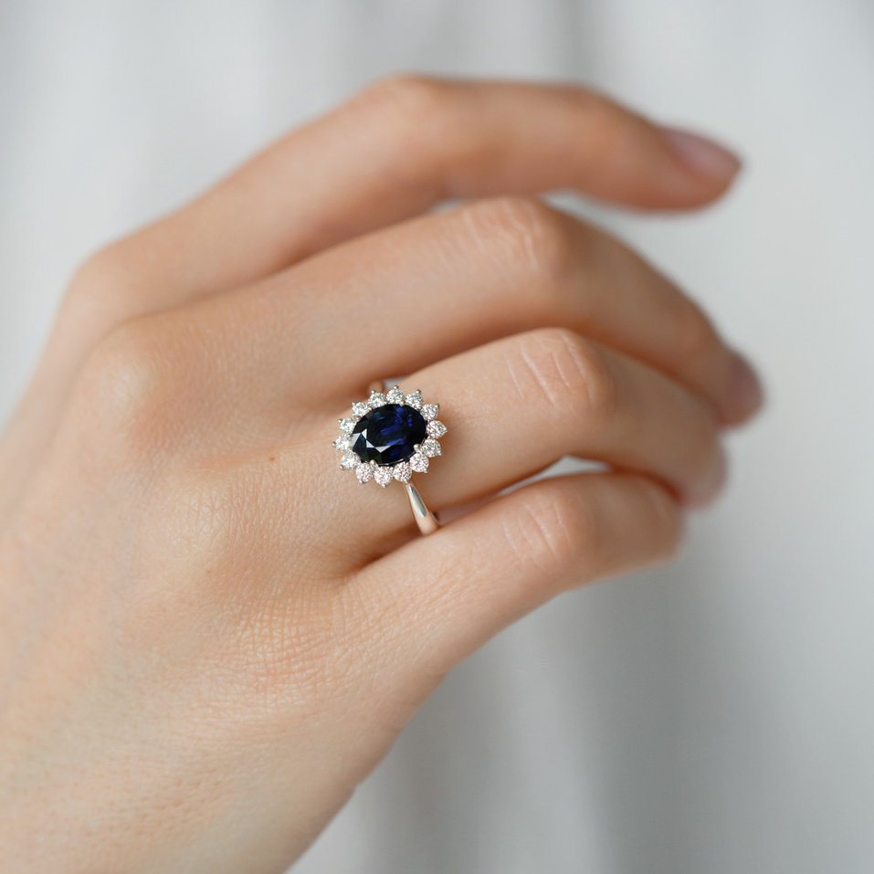 Prsteň s diamantmi a zafírom Princess