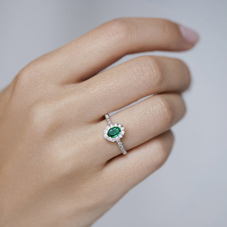 Prsteň s diamantmi a smaragdom Glamour Princess