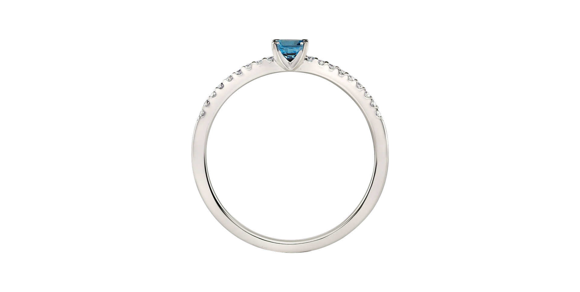 Prsteň s diamantmi a topásom swiss Gem Simplicity