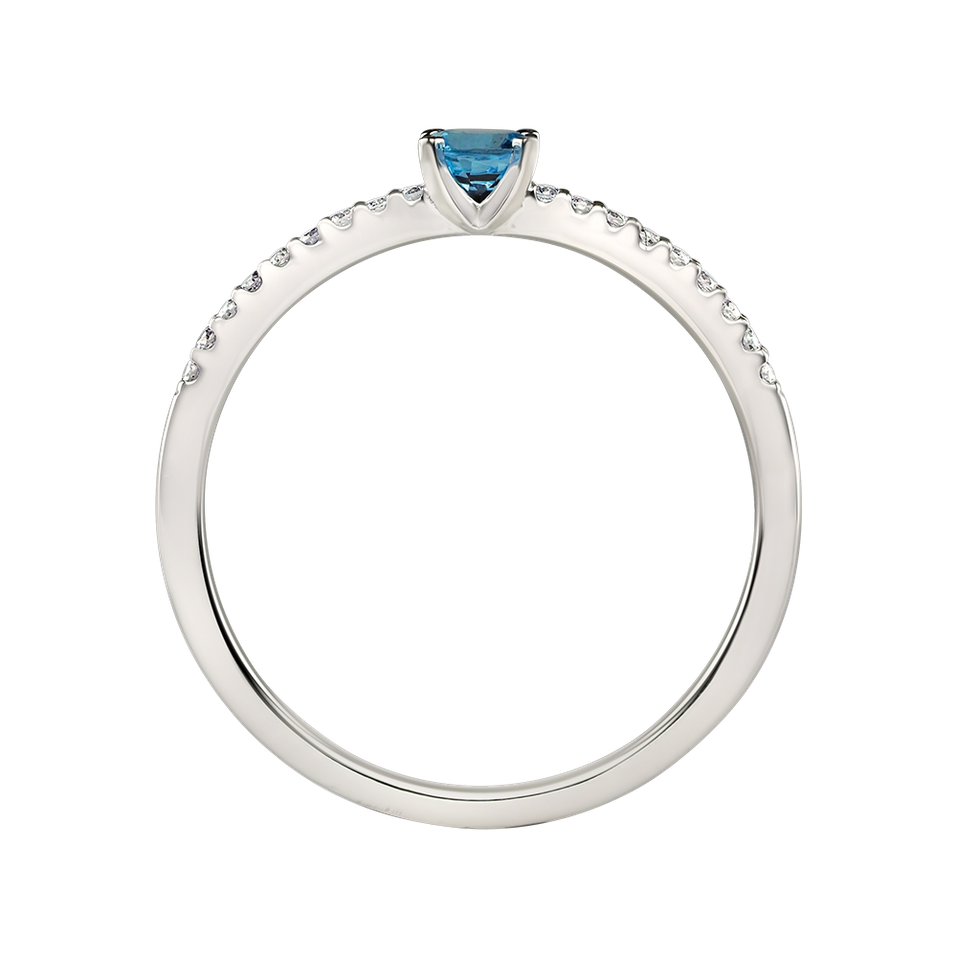 Prsteň s diamantmi a topásom swiss Gem Simplicity