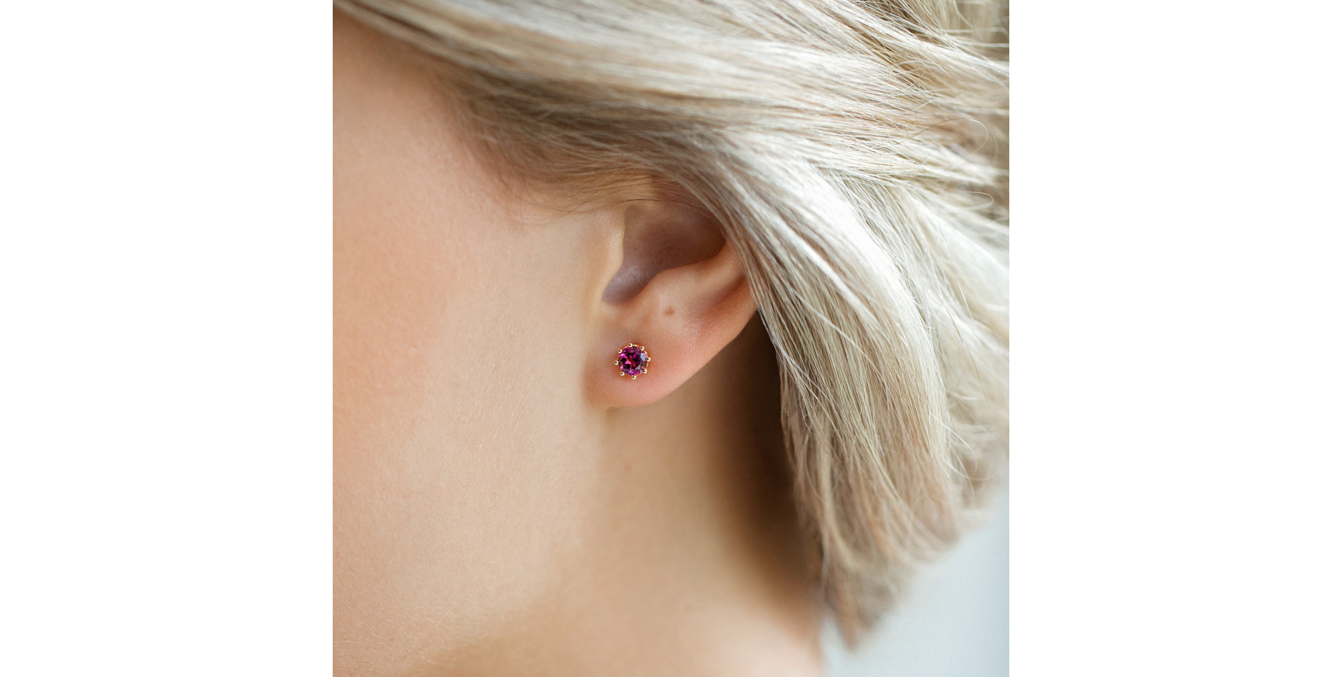 Náušnice s ružovým granátom Pink Moon