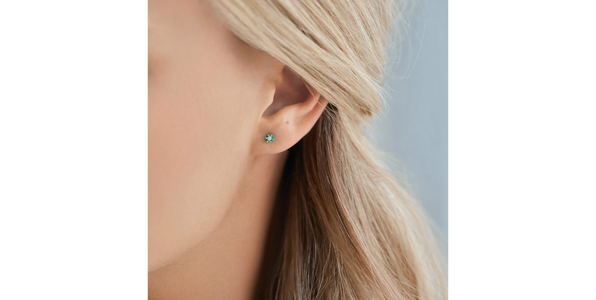 Náušnice s diamantom a zafírmi Shiny Constellation