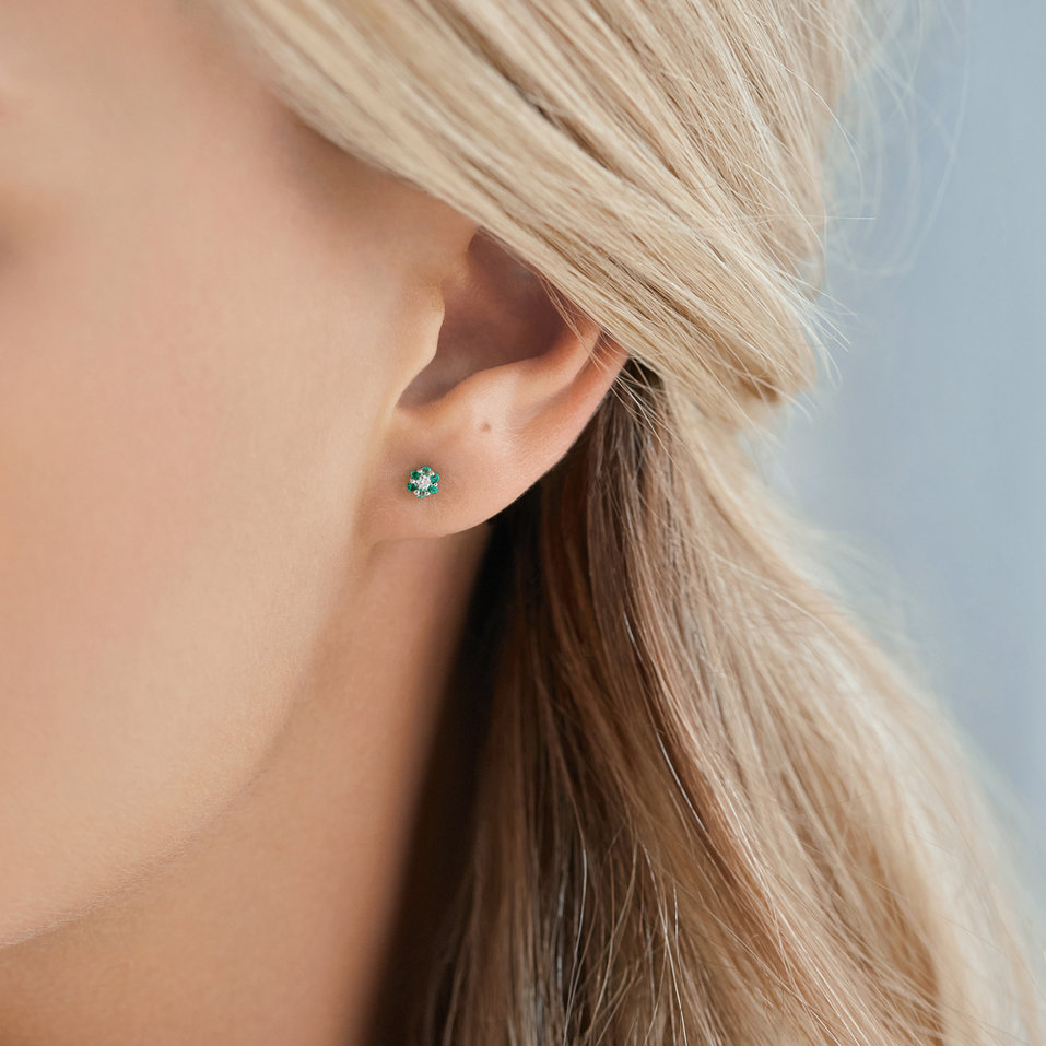 Náušnice s diamantom a rubínmi Shiny Constellation