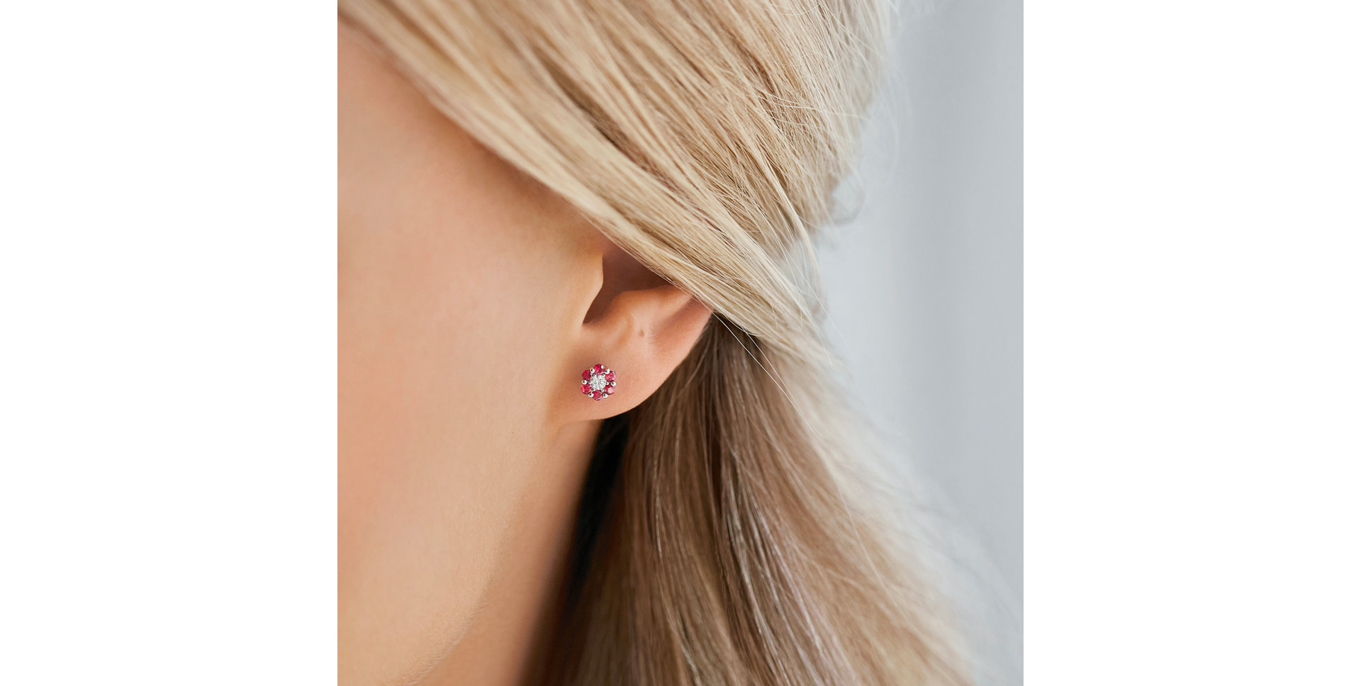 Náušnice s diamantom a zafírmi Shiny Constellation