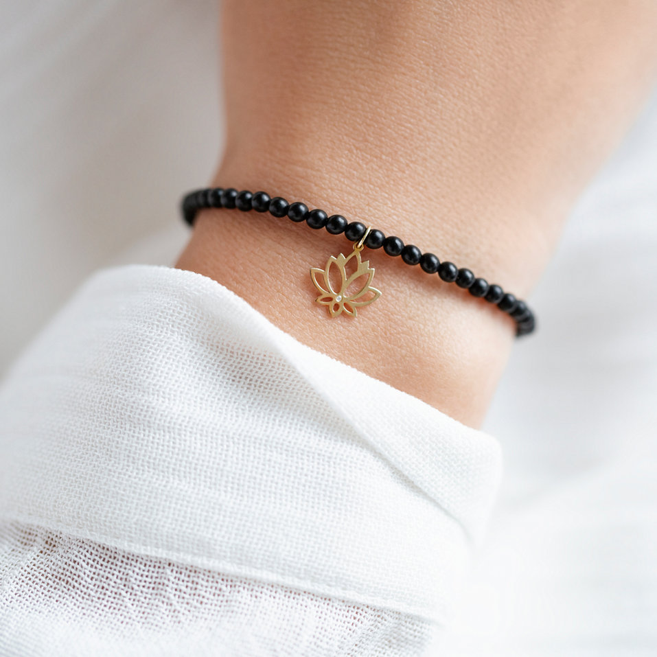 Diamantový náramok s achátmi Dark Lotus