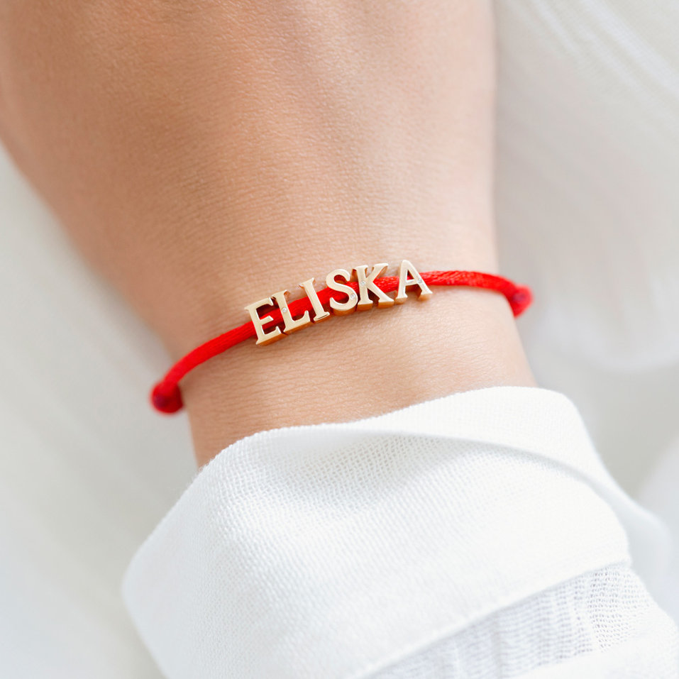 Diamantový náramok so šnúrkou Curly Name