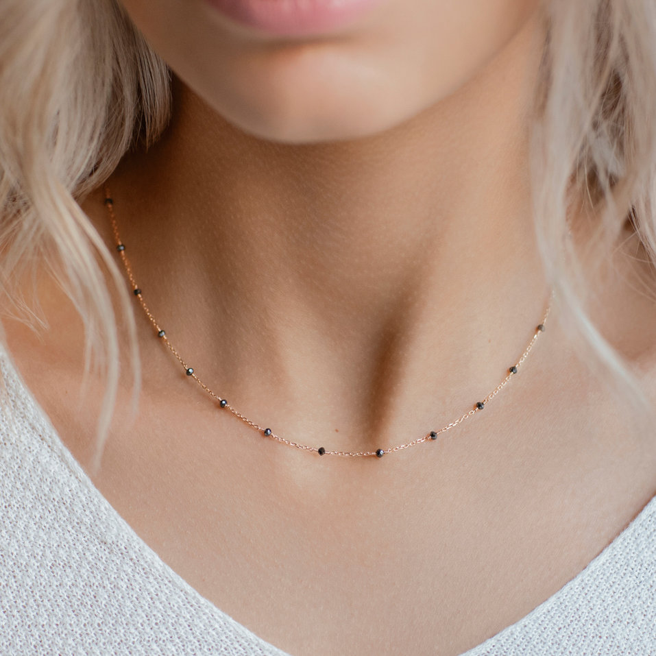 Náhrdelník s čiernymi diamantmi Dark Melody