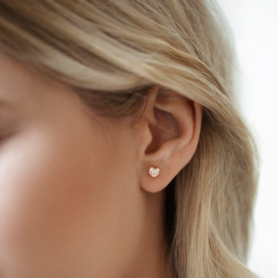 Náušnice s diamantmi Amazing Heart