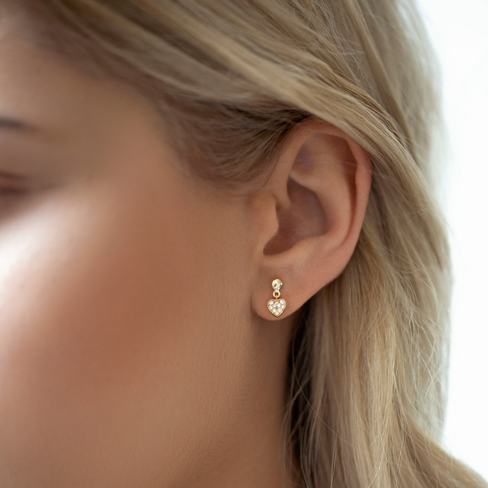 Náušnice s diamantmi Amazing Heart