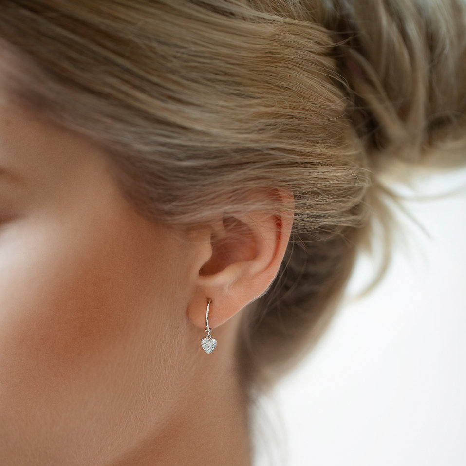 Náušnice s diamantmi Amazing Heart