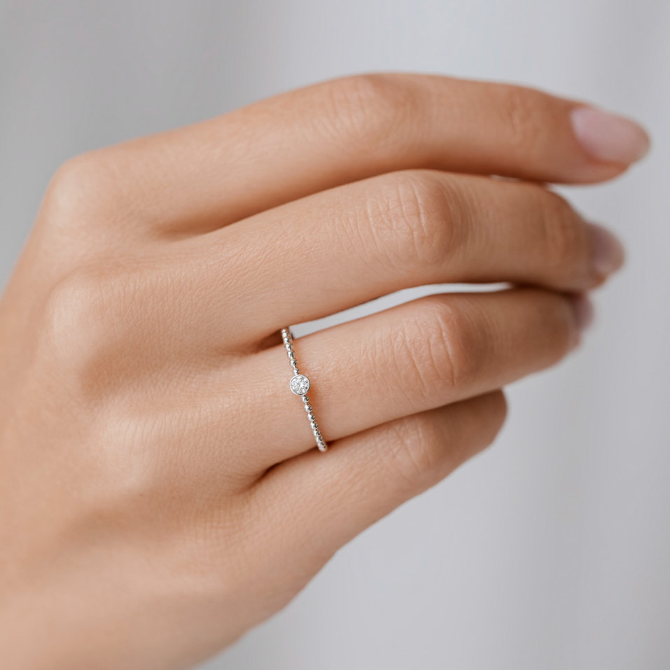 Prsteň s diamantom Dot Joy