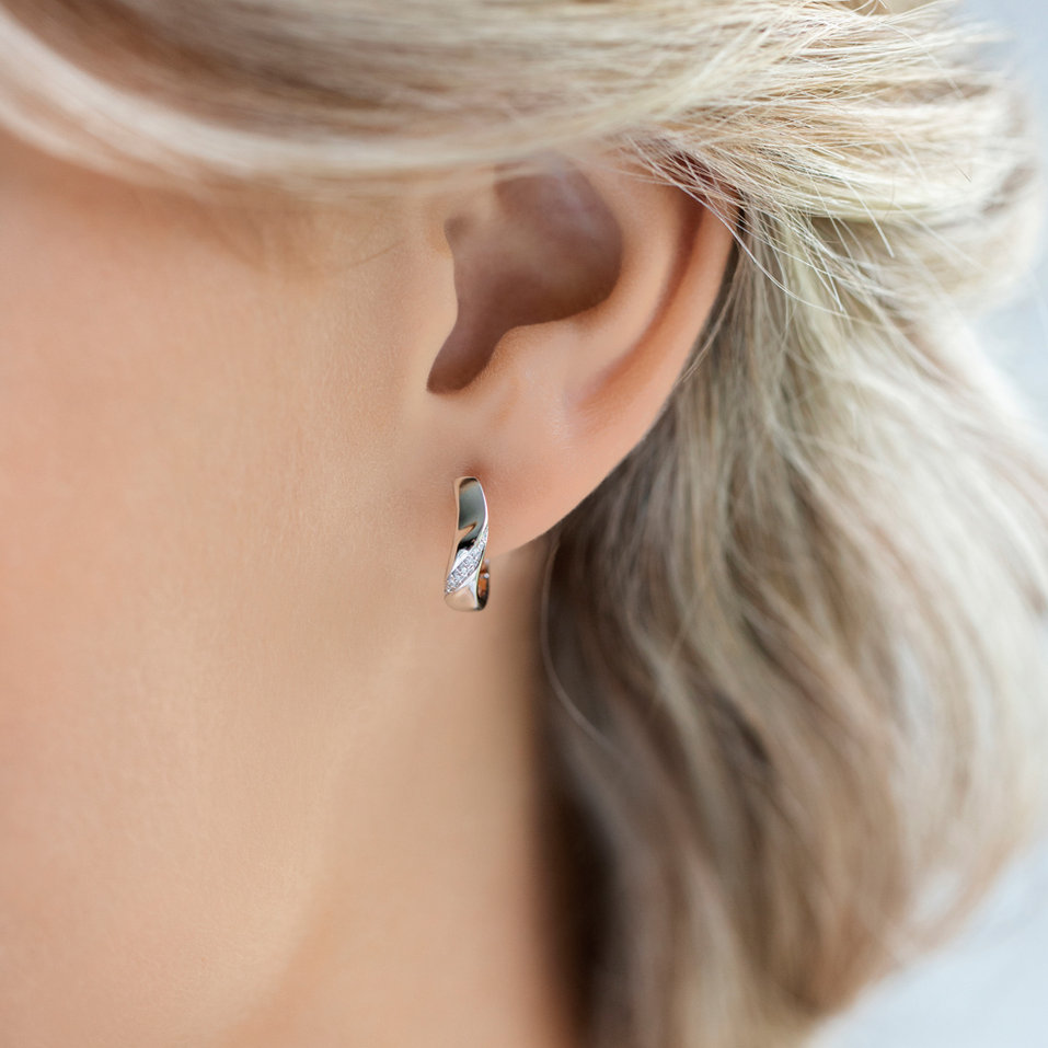 Náušnice s diamantmi Moon Ray