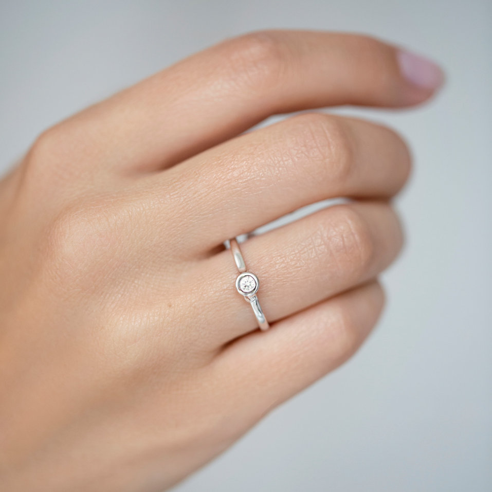 Prsteň s diamantom Classy Dot