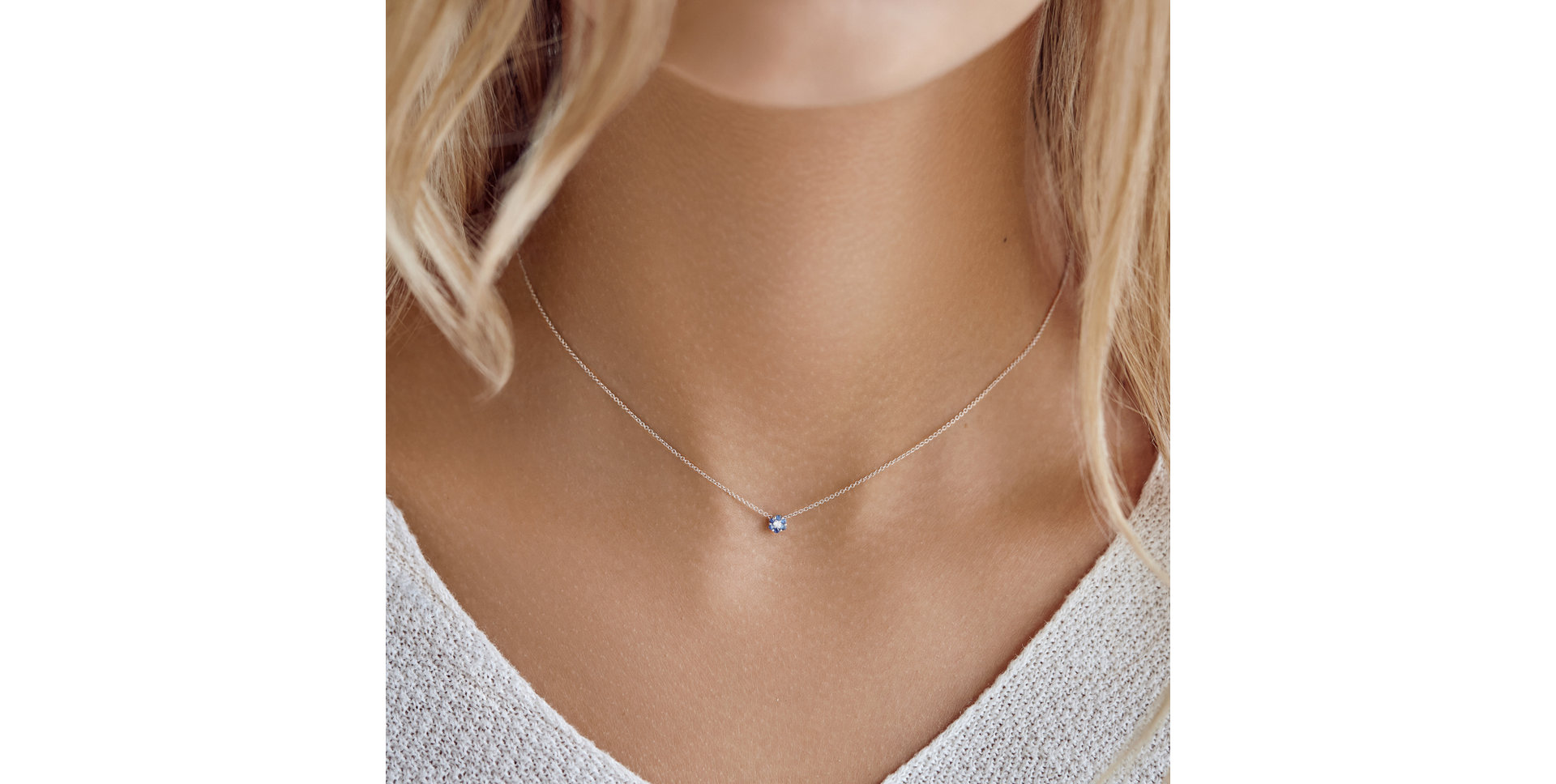 Náhrdelník s diamantom a zafírmi Shiny Constellation