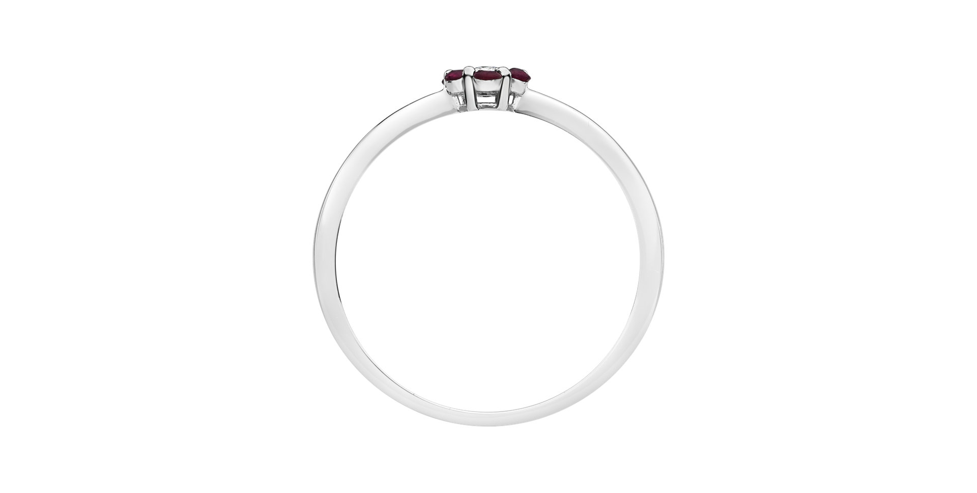 Prsteň s diamantom a rubínmi Shiny Constellation