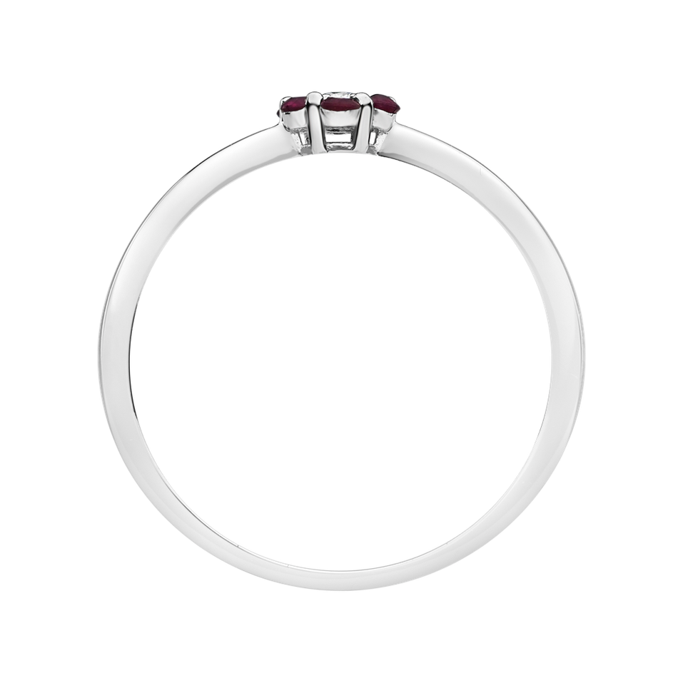 Prsteň s diamantom a rubínmi Shiny Constellation