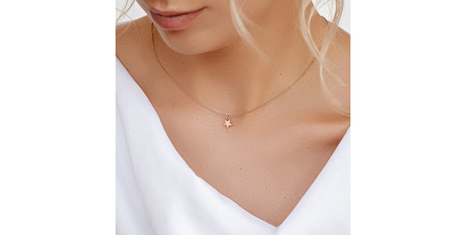 Náhrdelník s hnedými a bielymi diamantmi Waterfall Heaven