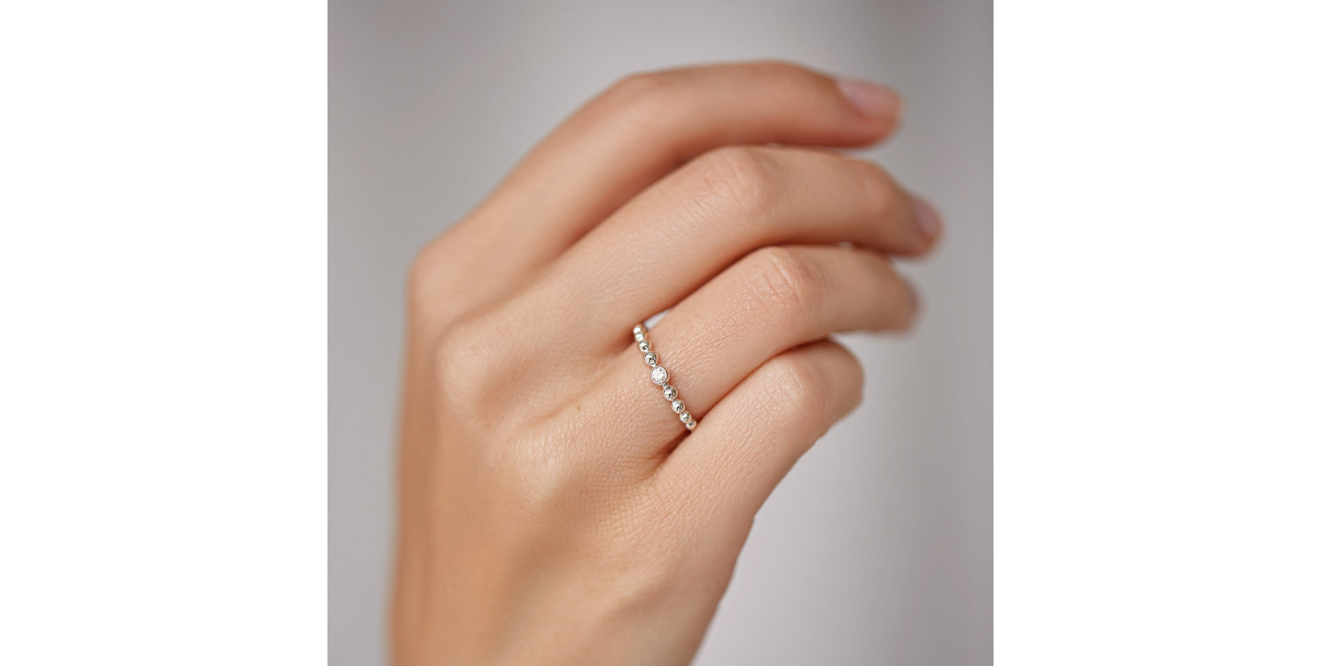 Prsteň s diamantom Shiny Dots