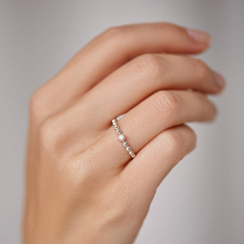 Prsteň s diamantom Shiny Dots