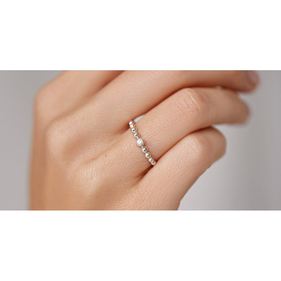 Prsteň s diamantom Shiny Dots