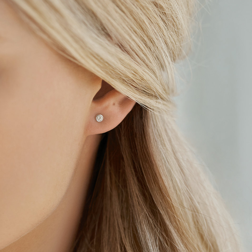 Náušnice s diamantom Shiny Dots