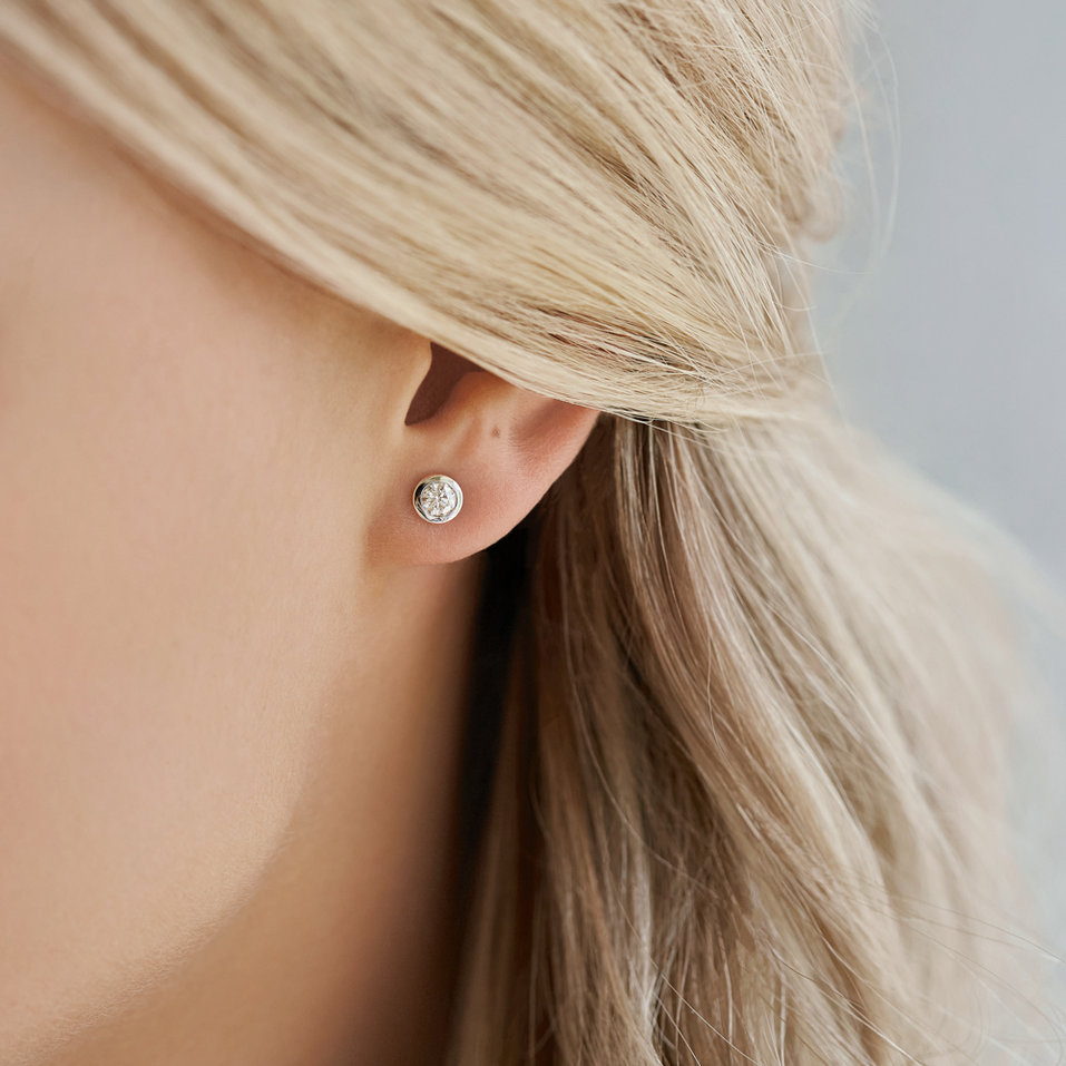 Náušnice s diamantom Shiny Dots