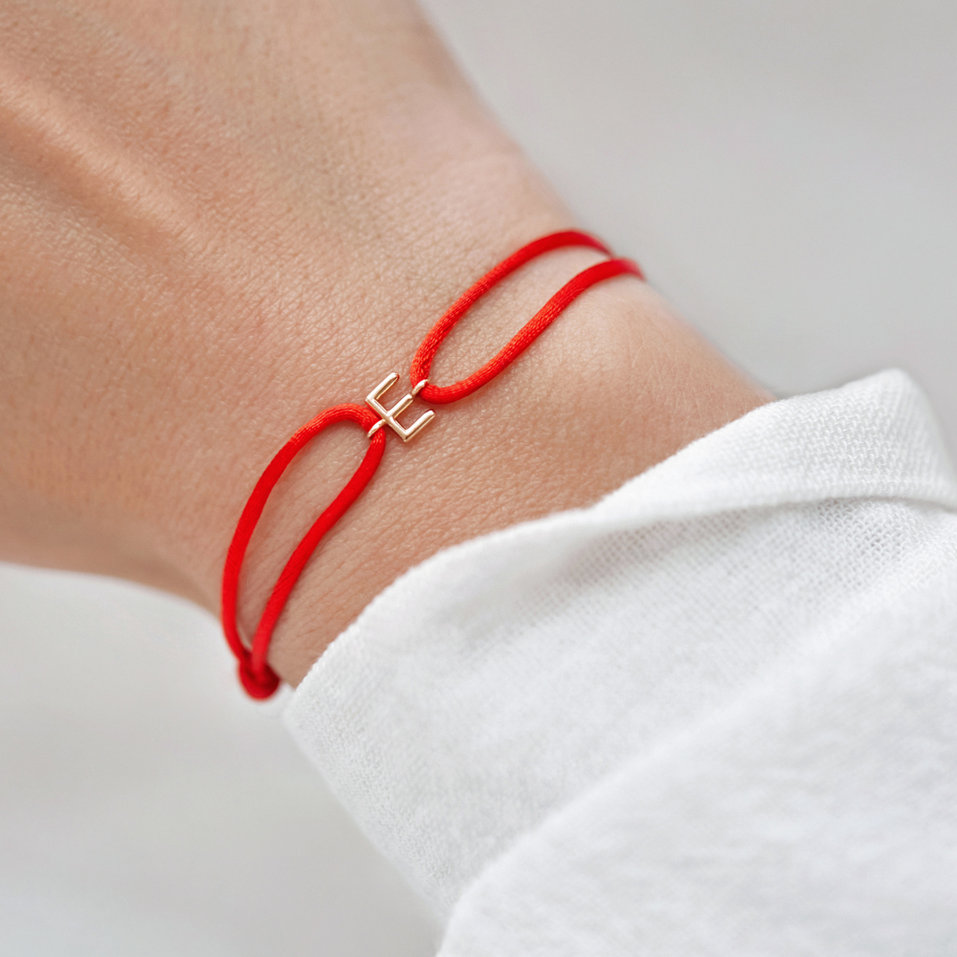 Diamantový náramok so šnúrkou Red E