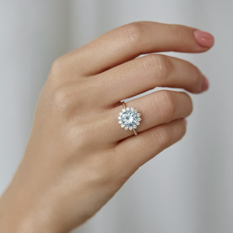 Prsteň s diamantmi a topásom london Stellar Sun