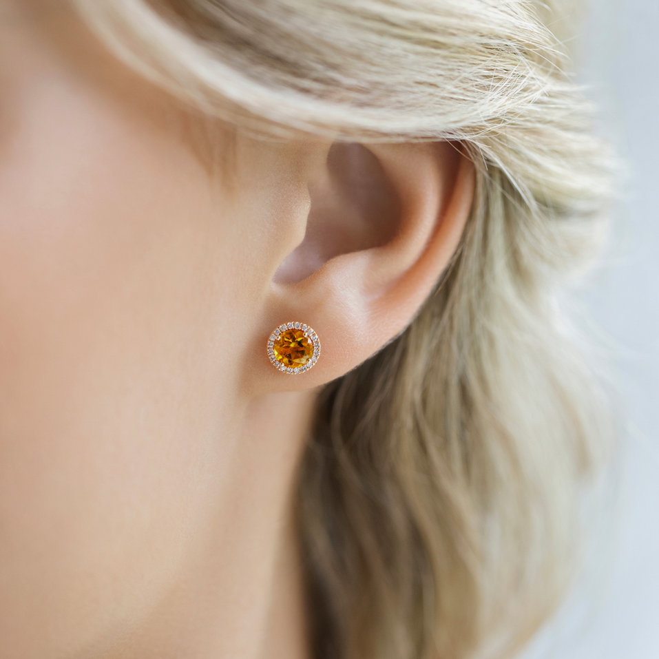 Náušnice s diamantmi a tanzanitom Eternal Sunshine