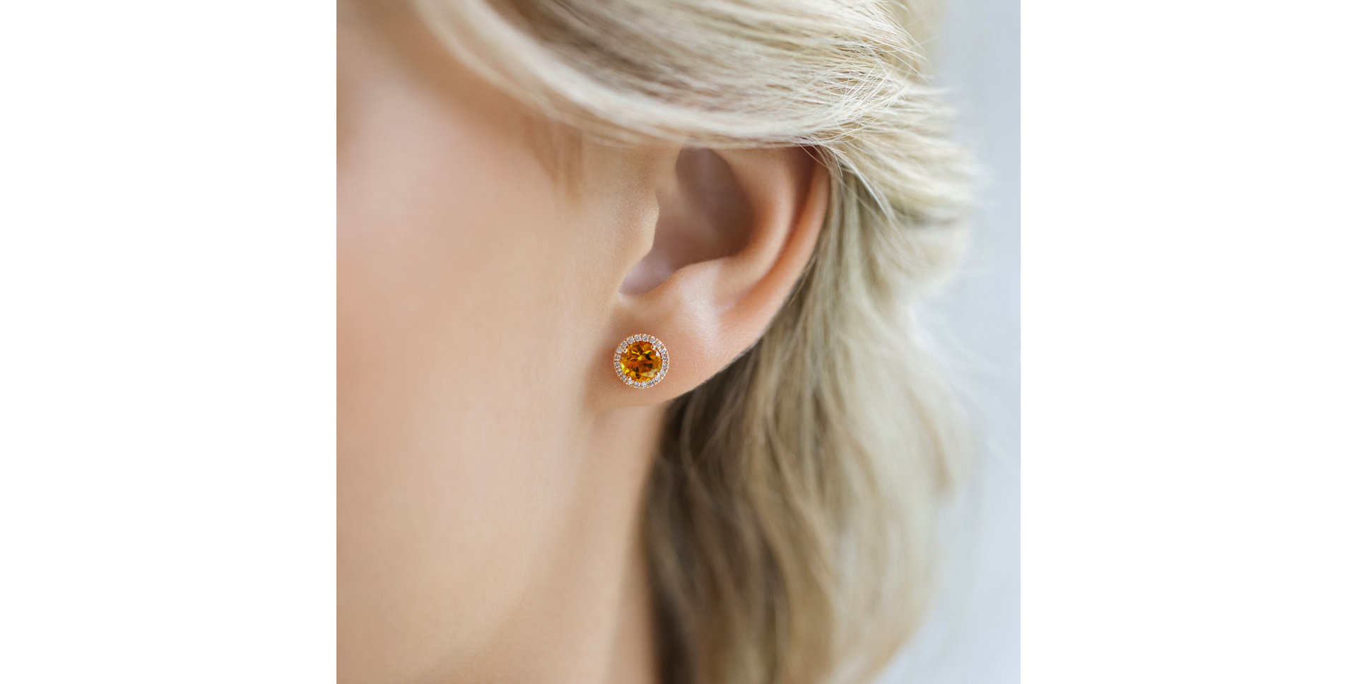 Náušnice s diamantmi a smoky quartzom Eternal Sunshine