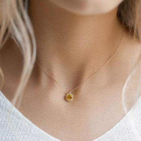Náhrdelník s diamantmi a peridotom Luxury Bonbon