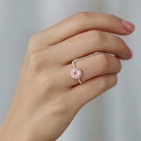 Prsteň s ruženínom a diamantmi Sparkly Bonbon