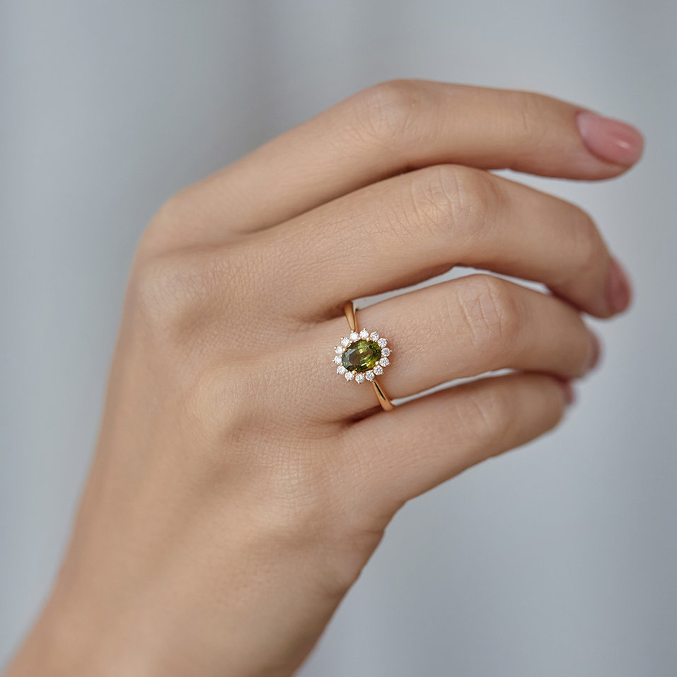 Prsteň so zafírom a diamantmi Princess