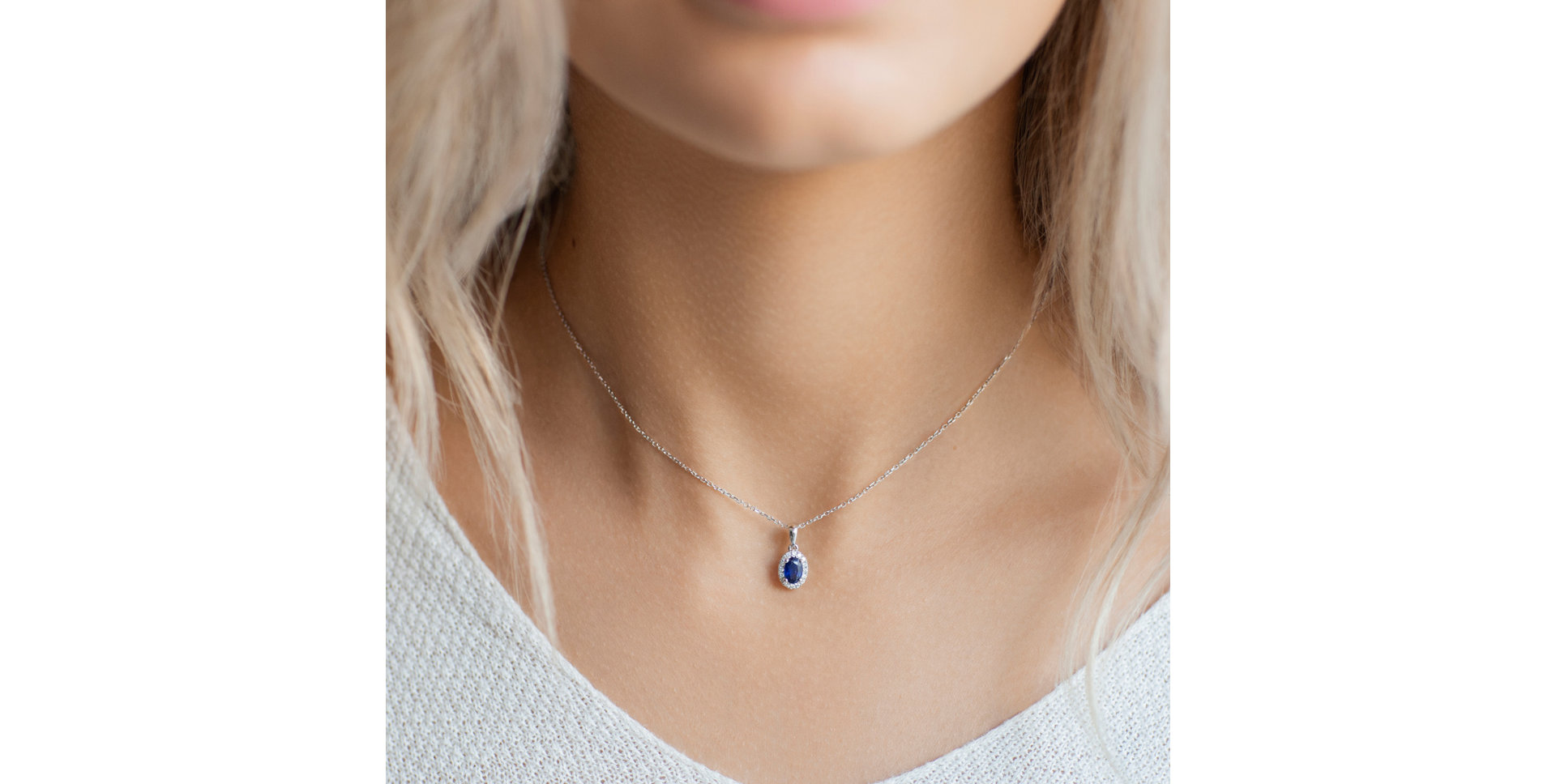 Prívesok s diamantmi a zafírom Princess