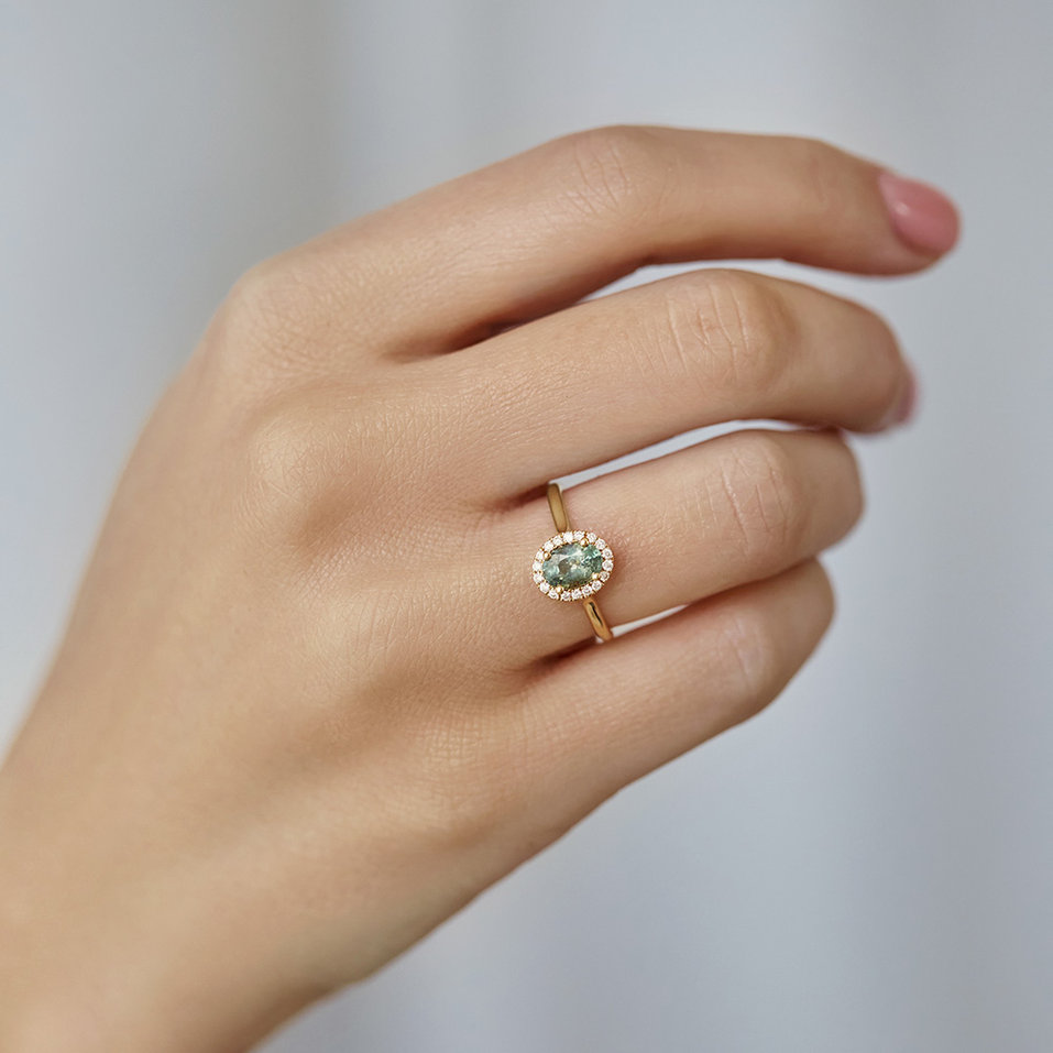 Prsteň s diamantmi a zafírom Princess