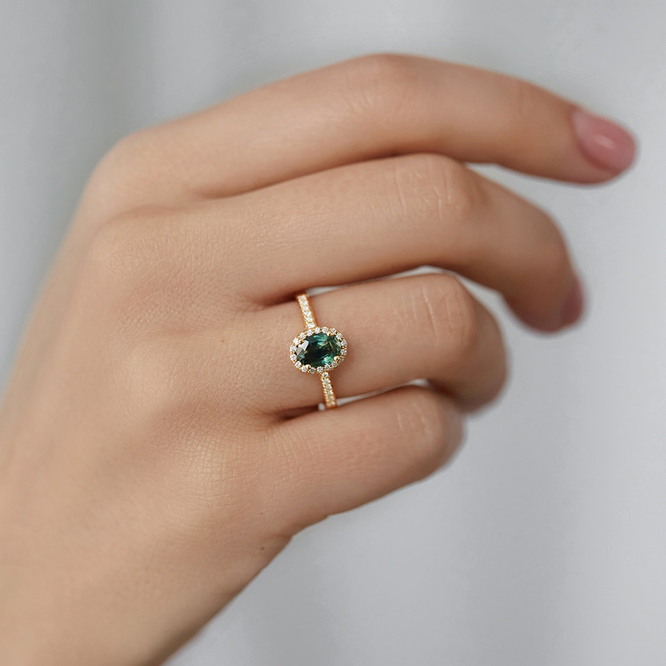 Prsteň so zafírom a diamantmi Princess