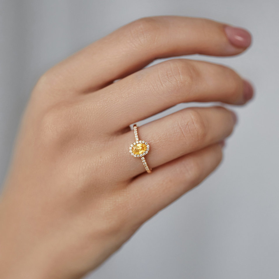 Prsteň so zafírom a diamantmi Princess